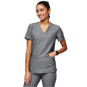 FIGS Technical Collection Casma Three-Pocket Scrub Top Graphite Women’s Size XL